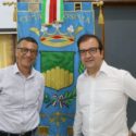  Gegé Telesforo a Cosenza come ambasciatore Unicef fa visita al sindaco Occhiuto