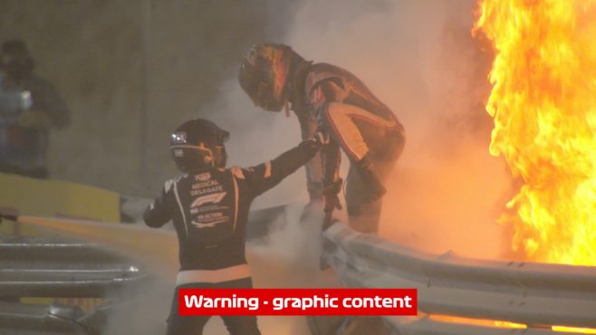 F1, Grosjean: pauroso incidente al GP del Bahrain