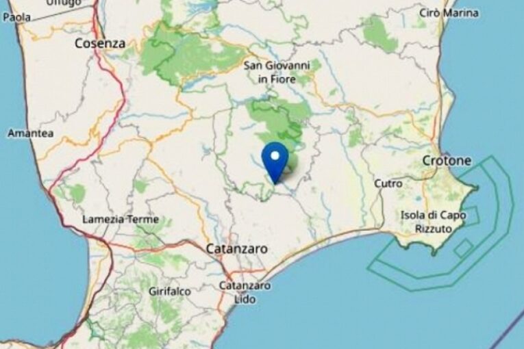 Scossa di terremoto in Calabria a nord est di Zagarise (CZ) ma avvertita anche a Cosenza e Crotone