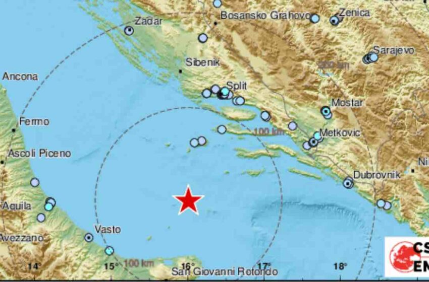  Violenta scossa di terremoto nel Mar Adriatico: avvertita nel centro-sud