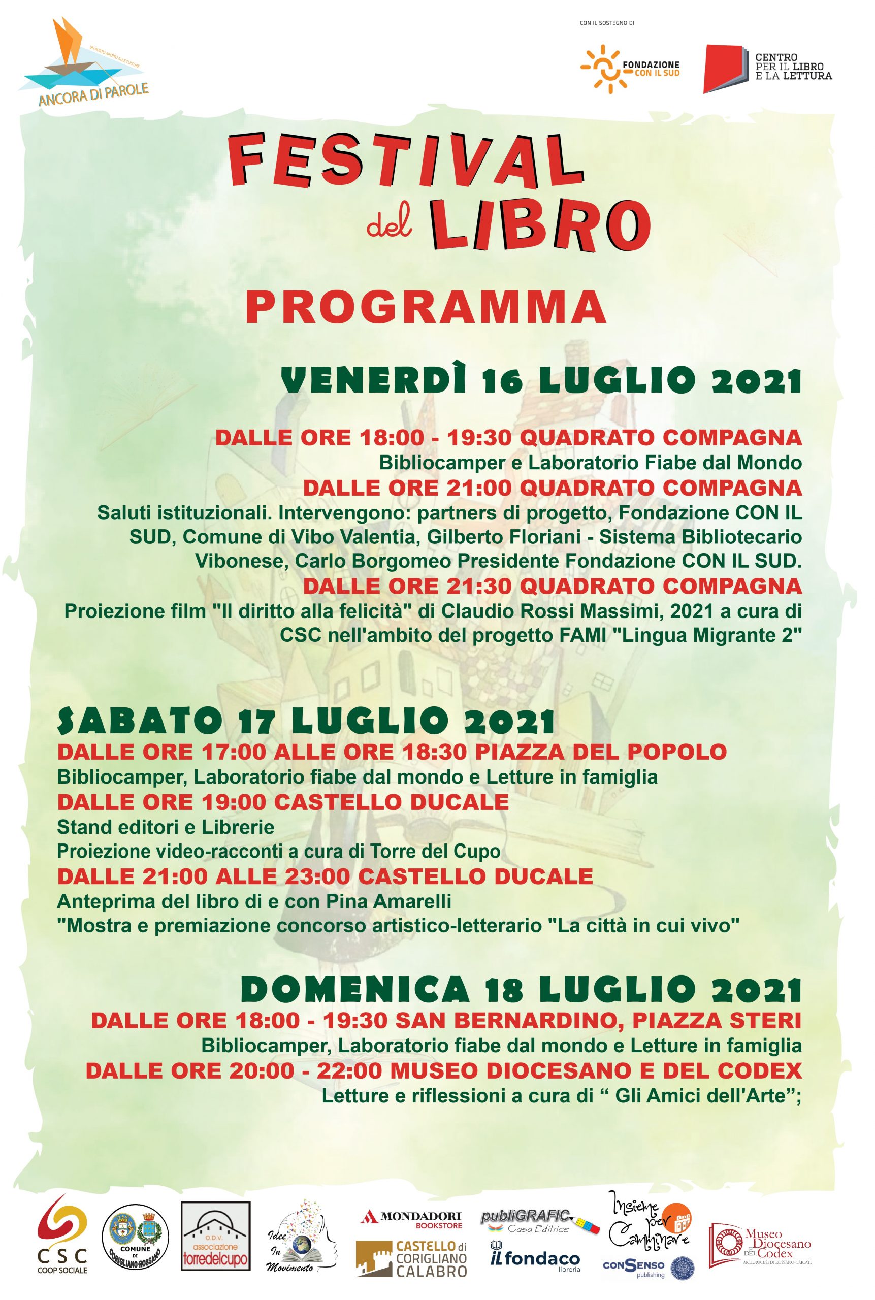 Festival del Libro di Corigliano-Rossano. La prima edizione dal 16 al 18 luglio 2021