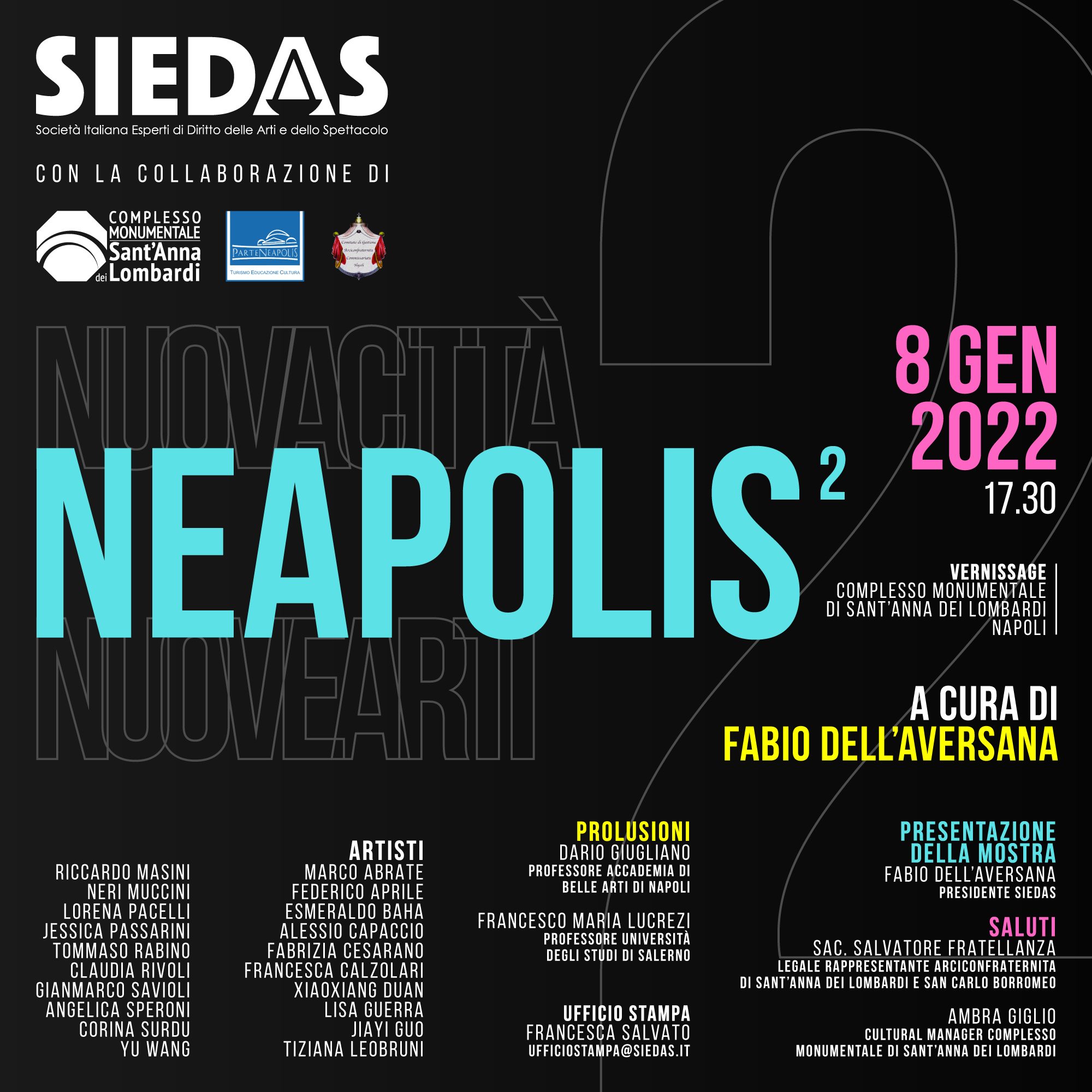 Napoli,Complesso Monumentale di Sant’Anna dei Lombardi:dall’8 al 31 gennaio mostra “Neapolis. Nuova città, nuove arti”