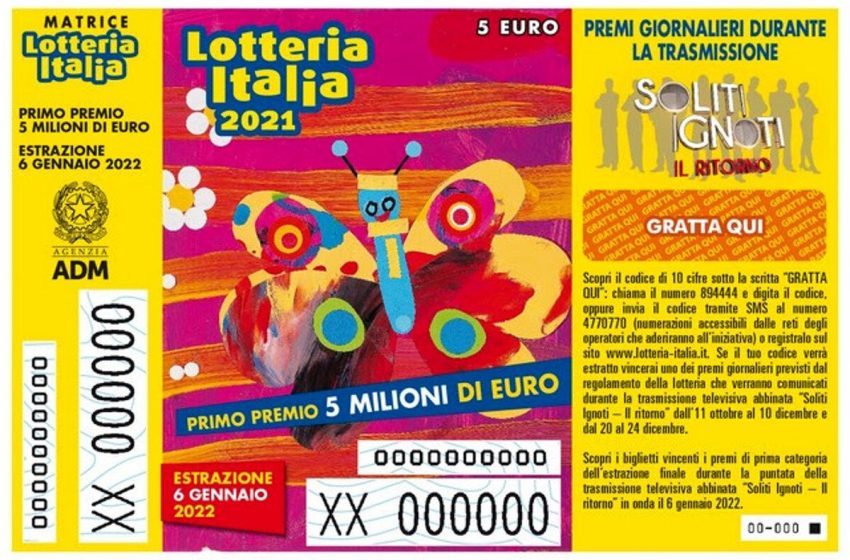  Lotteria Italia 2021 2022:l’elenco completo dei biglietti vincenti