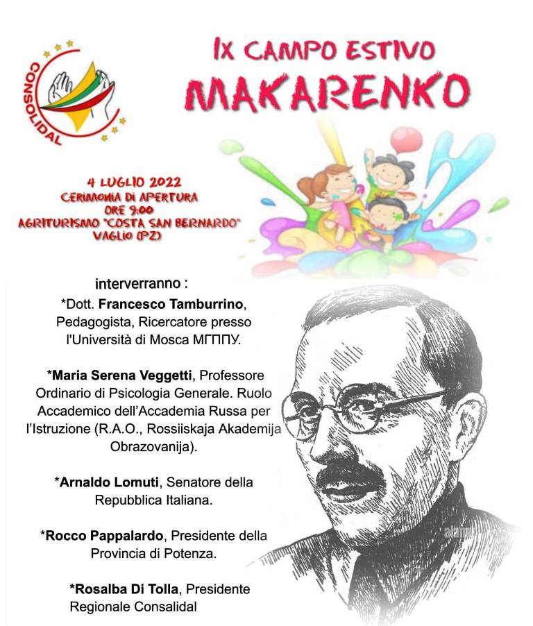 Parte la IX Edizione del Campo estivo Makarenko, organizzato dalla sezione di Oppido Lucano (PZ) della Consolidal